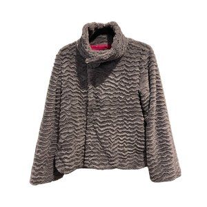 Patagonia Pelage Grey Faux Fur Zip Jacket M Ladies